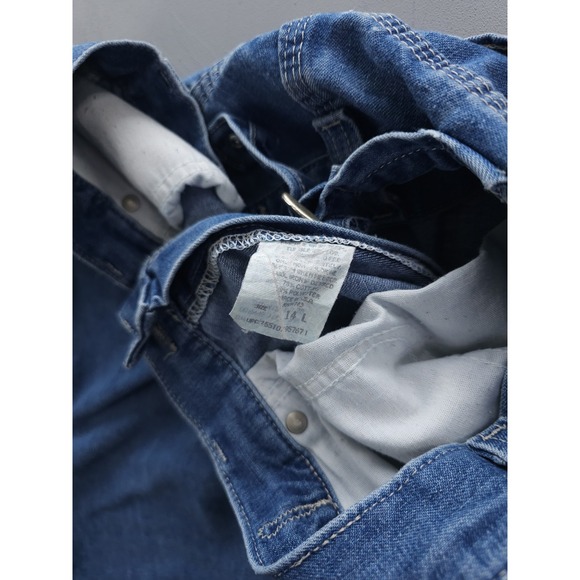 Vintage 2000s Y2K Riveted By Lee Blue Buckleback Baggy Skater Jeans Size 14 L - Picture 8 of 10